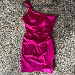 Hot Pink One-Shoulder Dress